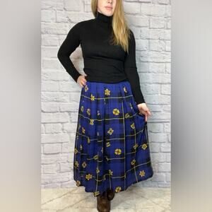Vintage Chaus plaid and medallion skirt